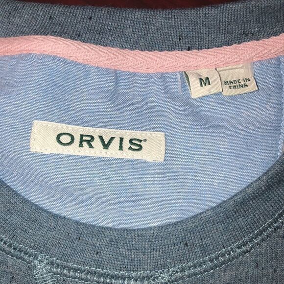 Orvis M Blue with Black Specks Pullover Sweatshirt - Picture 8 of 10